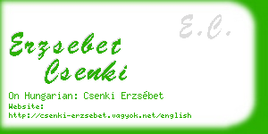 erzsebet csenki business card